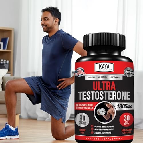 Kaya Naturals UltraTest - Men's T Booster with Tongkat Ali, Horny Goat Weed, Tribulus - Natural Workout Supplement for Energy, Stamina, and Strength Booster - 180 Count - görsel 3