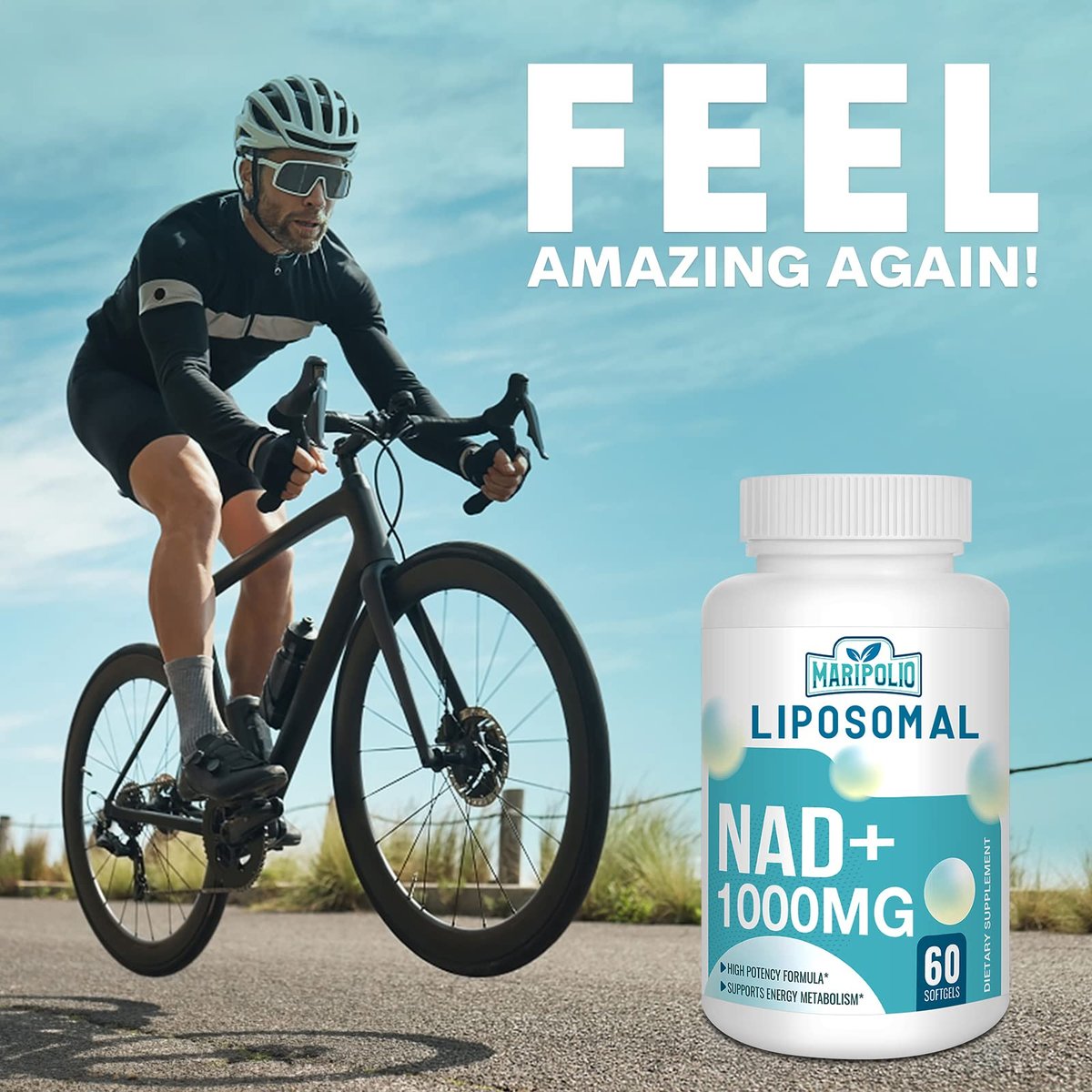Maripolio Liposomal NAD+ 1000 mg Supplement | High Bioavailability Liposomal Delivery | Cellular Energy & Wellness Support | Pure NAD+ Dietary Supplement for Men, Women, 60 Softgels - görsel 13