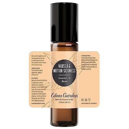 Edens Garden Nausea & Motion Sickness Essential Oil Roll-On Blend – 100% Pure, Natural, Therapeutic, Kid & Skin Safe, Pre-Diluted 10 ml (.33 fl oz)