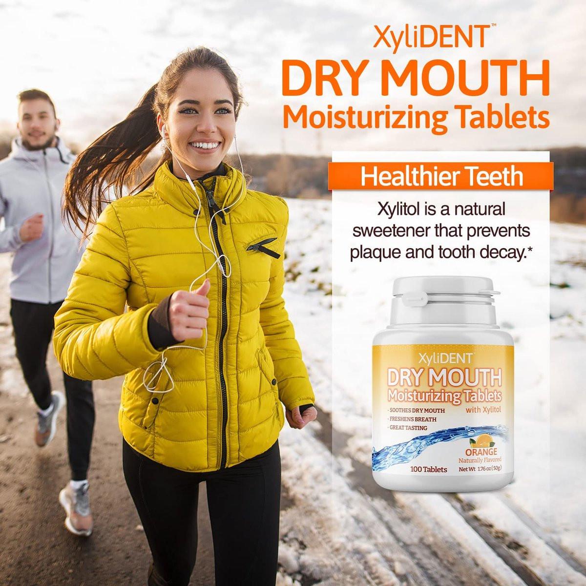 Nature's Stance XyliDENT Xylitol Tablets for Dry Mouth Relief - Stimulates Saliva, Freshens Breath, Reduces Acid Production, Fast Acting Relief, 100 Count (Orange) - görsel 5
