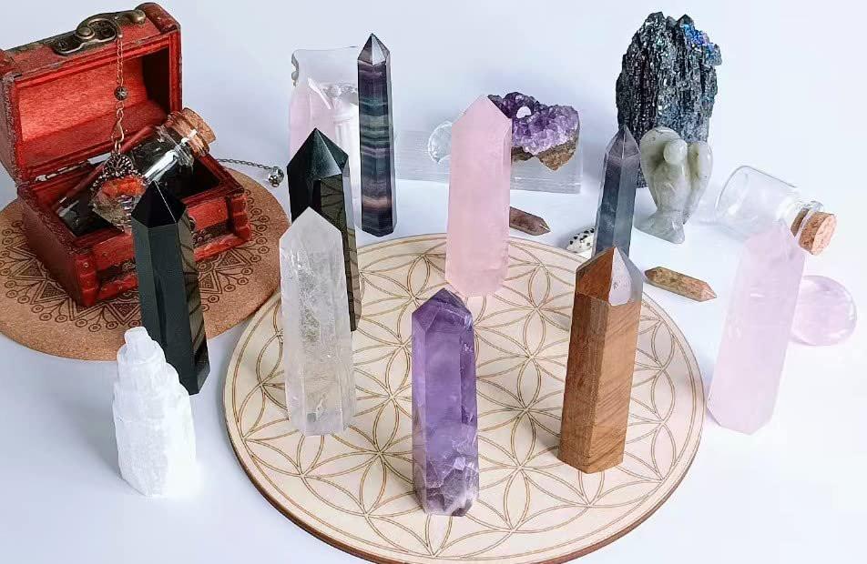 LAIDANLA Clear Quartz Healing Crystals Wands 3.5-4" Polishing Natural Reiki Energy Wand Stone Hexagonal Point Large Crystal Gemstones for Meditation Therapy Crystal Grid Decoration 1Pcs - görsel 1