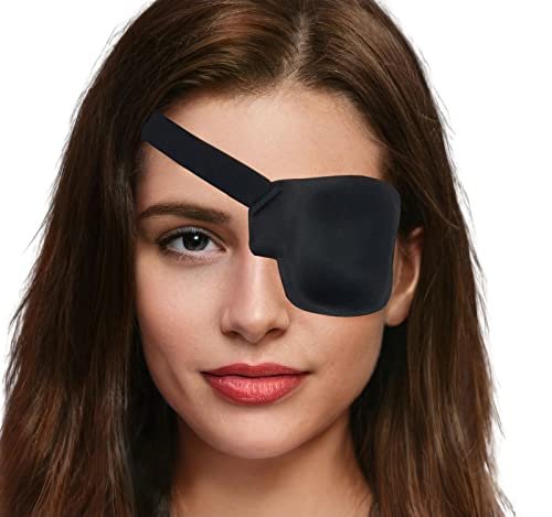 Eye Patches for Adults and Kids, 2 Pcs 3D Eye Patch Black Adjustable Medical Eyepatch for Lazy Eye Amblyopia Strabismus and After Surgery (Left Eye - Black, 1 Count (Pack of 2)) - görsel 15
