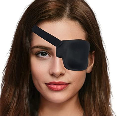 Eye Patches for Adults and Kids, 2 Pcs 3D Eye Patch Black Adjustable Medical Eyepatch for Lazy Eye Amblyopia Strabismus and After Surgery (Left Eye - Black, 1 Count (Pack of 2))