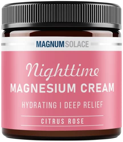 Magnum Solace Magnesium Lotion – Nighttime Magnesium Cream – Apply to Leg Muscles, Arms or Chest – Topical Magnesium Chloride – USA Made and Safe for Kids (Citrus Rose) 4 Fl Oz (Pack of 1) - görsel 2
