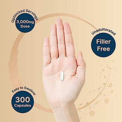 NatureBell Creatine Monohydrate Capsules 3,000mg Per Serving, 300 Count | Micronized, Unflavored Creatine Pills | Pre-Workout & Muscle Strength Support | Easy to Swallow, Filler-Free | 50 Servings