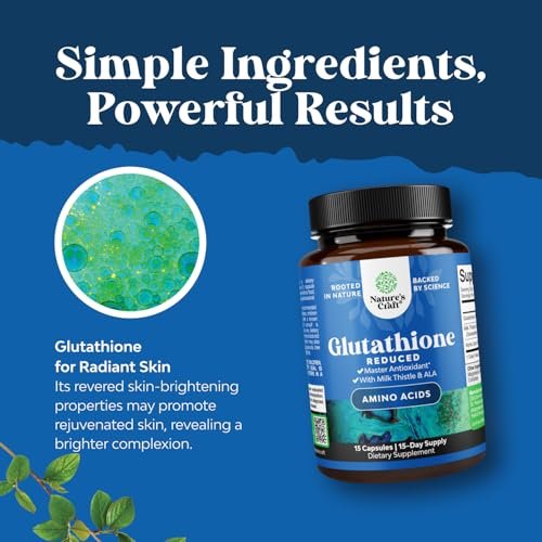 Reduced Glutathione Supplement with Milk Thistle - 500 mg per Serving Pure L Glutathione with Alpha Lipoic Acid & Milk Thistle Silymarin for Skin Radiance, Liver Support & Immune Support - 15 Count - görsel 7