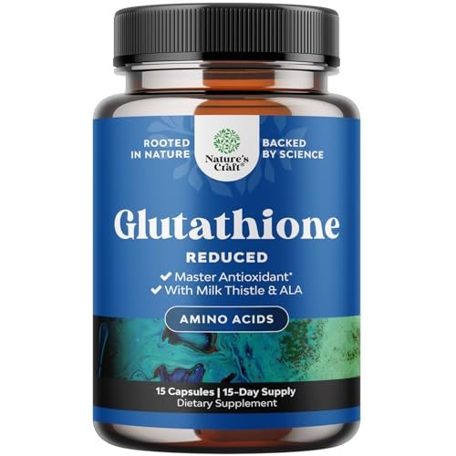 Reduced Glutathione Supplement with Milk Thistle - 500 mg per Serving Pure L Glutathione with Alpha Lipoic Acid & Milk Thistle Silymarin for Skin Radiance, Liver Support & Immune Support - 15 Count - görsel 1