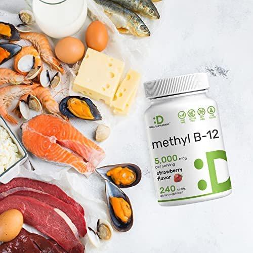 DEAL SUPPLEMENT Methyl B-12 Vitamins 5000 mcg, 240 Chewable Tablets | Active Form - Strawberry Flavored - Energy Support & Brain Health Function - Vegetarian & GMO Free - görsel 2