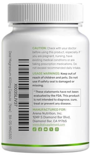 Magnesium Glycinate 400mg, 300 Capsules | 100% Chelated for Easy Absorption | Essential Mineral Supplement for Muscle, Sleep, & Heart Health - görsel 4