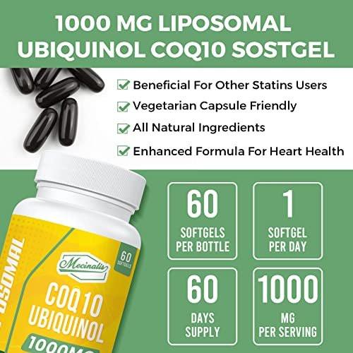 Mecinalis 1000mg Liposomal CoQ10 Softgels | Better Absorption CoQ10 Ubiquinol Supplement | Heart Function & Energy Production | Active Antioxidant Form of Vegan Coenzyme Q10 | Non-GMO | 60 Softgels - görsel 16