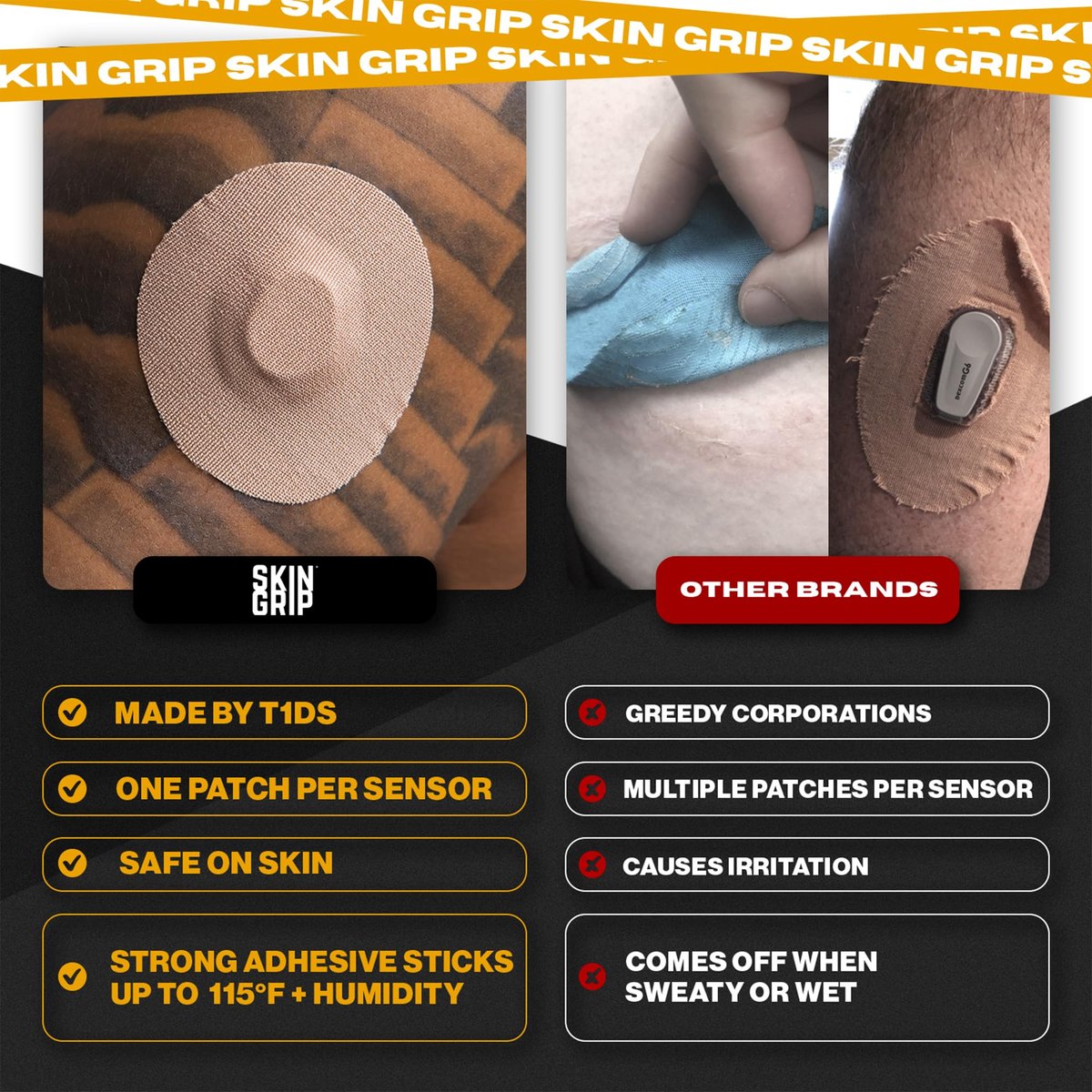 Skin Grip Adhesive Patches Compatible with – Compatible with Dexcom G7 & Stelo: Precisely cut to fit these CGM – Image 3