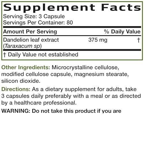 Bronson Dandelion Extract High Potency Supplement, Supports Overall Good Health & Well-Being, Traditional Diuretic Herb - Non-GMO, 240 Vegetarian Capsules - görsel 12