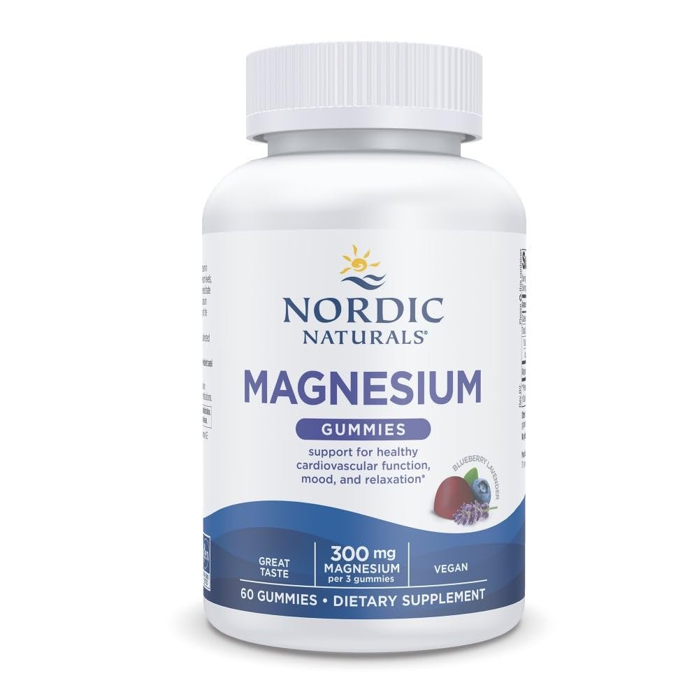 Nordic Naturals Magnesium Gummies for Adults, Blueberry Lavender Flavor - 60 Gummies - Vegan Magnesium Supplement for Mind, Mood, and Cardiovascular Support - Non-GMO - 20 Servings - görsel 6