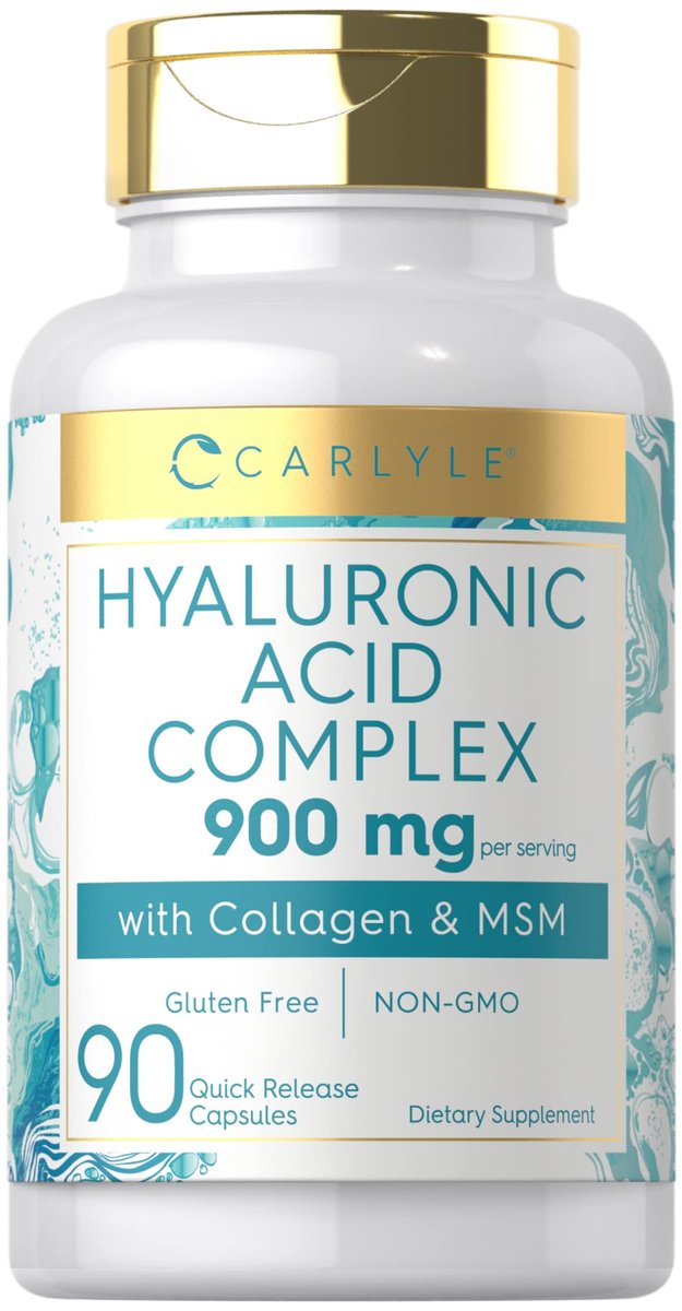 Carlyle Hyaluronic Acid Complex 900 mg | with Collagen and MSM | 90 Capsules | Non-GMO, Gluten Free Supplement - görsel 12