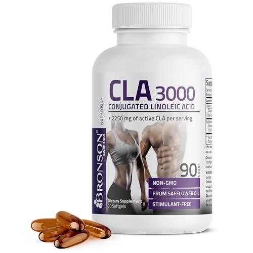 Bronson CLA 3000 Extra High Potency – Supports Healthy Weight Management & Lean Muscle Mass, Non-Stimulating Conjugated Linoleic Acid, 90 Softgels - görsel 1
