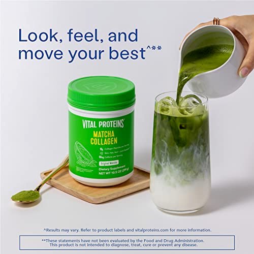 Vital Proteins Matcha Collagen Peptides – Collagen Peptides: Each serving delivers 10g of collagen peptides to – Image 1