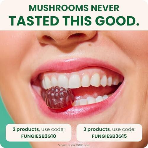Fungies Cordyceps Mushroom Gummies, Mango & Pineapple Flavor - Mushroom Herbal Supplement Gummy for Adults Supports Endurance, Energy & Performance - Caffeine-Free Energy Gummies - 60 Servings - görsel 2