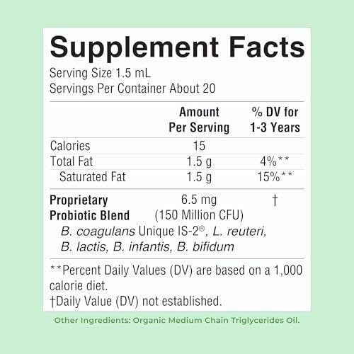 MaryRuth's Organic Toddler Probiotic Liquid Drops | Kids Probiotics for Ages 1-3 | 5 Probiotic Strains | 150 Million CFU Per Serving | USDA Organic | Sugar Free | Vegan | Gluten Free | 1 Fl Oz - görsel 1