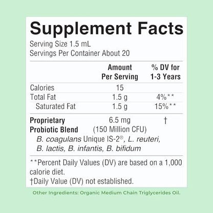 MaryRuth's Organic Toddler Probiotic Liquid Drops | Kids Probiotics for Ages 1-3 | 5 Probiotic Strains | 150 Million CFU Per Serving | USDA Organic | Sugar Free | Vegan | Gluten Free | 1 Fl Oz