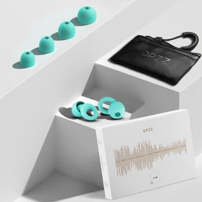 Noise Canceling Earplugs for Sleep and Concentration – New Flexible Earplugs for Better Attenuation – 2 Pair Reusable – Deal for Side Sleepers & Noise Sensitive Person – 27dB Noise Cancellation – Light Green