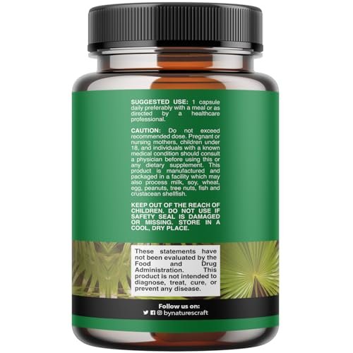 Natures Craft Saw Palmetto for Men with Beta – Bladder Control: Beta Sitosterol works synergistically with Saw – Image 2
