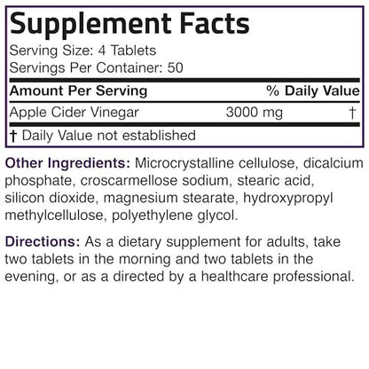 Bronson Apple Cider Vinegar 3000 MG per – Form: Tablet – Image 9