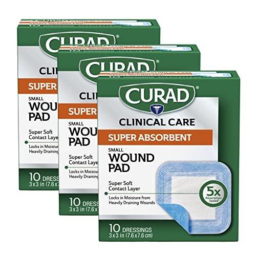 Curad Super Absorbent Wound Pad, Small, 3" x 3", 10 Count, 3 Pack - görsel 2