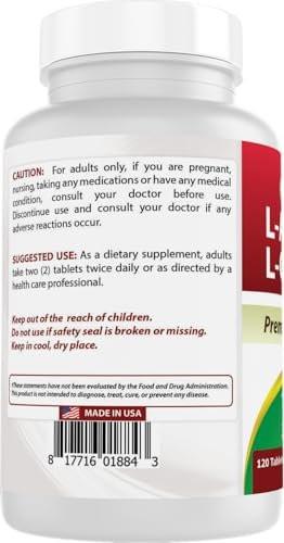 Best Naturals L-Arginine L-Ornithine - 1000mg per Serving - 120 Tablets - Non-GMO & Gluten Free - görsel 10