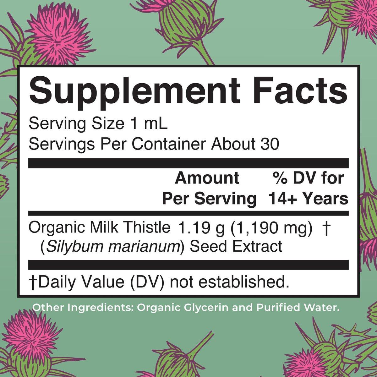 MARYRUTH'S Organic Milk Thistle Seed Liquid Extract Drops, 1 fl oz | 1,190 mg Milk Thistle Seed | Silybum marianum | Alcohol-Free | Vegan | USDA Organic | Non-GMO - görsel 3