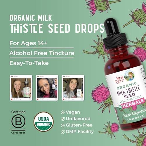 MARYRUTH'S Organic Milk Thistle Seed Liquid Extract Drops, 1 fl oz | 1,190 mg Milk Thistle Seed | Silybum marianum | Alcohol-Free | Vegan | USDA Organic | Non-GMO - görsel 10