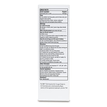 Globe Clotrimazole Antifungal Cream 1% USP, 4 oz - Antifungal Treatment for Athlete's Foot, Jock Itch, Ringworm