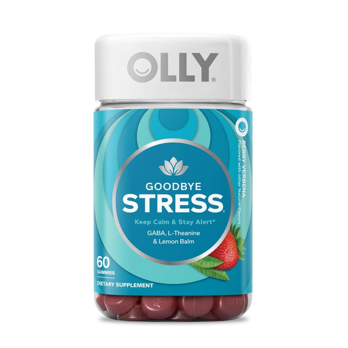 OLLY Goodbye Stress Gummy, GABA, L-Theanine, Lemon Balm, Stress Relief Supplement, Berry - 74 Count - görsel 7