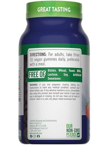 Nature's Truth Zinc Gummies for Adults | 50mg | 120 Count | Vegan, Non-GMO & Gluten Free Supplement | Mixed Berry Flavor - görsel 9