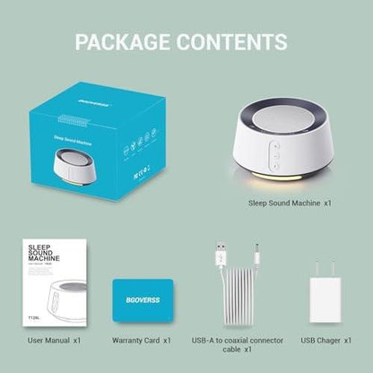 BGOVERSS White Noise Machine with Night Light – 20 Soothing Sounds, 10 Color Lights, 5 Timer Settings & Memory Function, Portable Sleep Sound Machine for Baby Nursery, Kids & Adults, Pink
