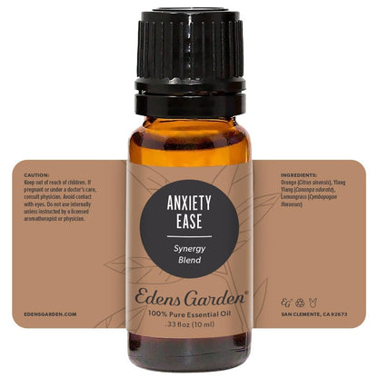 Edens Garden Anxiety Ease Essential Oil Blend - 100% Pure Premium Grade, Undiluted, Natural, Therapeutic, Aromatherapy, Best for Diffusing, Skin, Candle, Humidifiers, 10 ml (.33 fl oz)