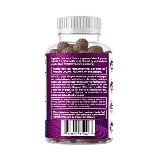 Vitamatic Iron 65 mg Gummies Supplement for Women & Men - 60 Vegan Gummies - Great Tasting Iron Gummy Vitamins with Vitamin C (1) - görsel 9