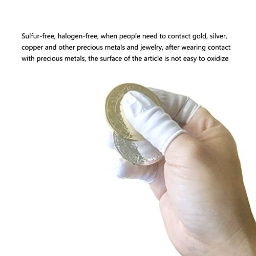 CONOVOZON Medium Disposable Nitrile Finger Cots Anti-Static Lens Finger Covers Beauty Protection Sleeves Not Allergic 100pcs (White) - görsel 10
