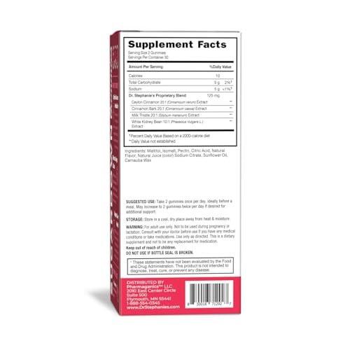 Pharmaganics Dr. Stephanie’s SugarDown Gummies – Ceylon & Cassia Cinnamon Supplement - 0g Sugar - görsel 5