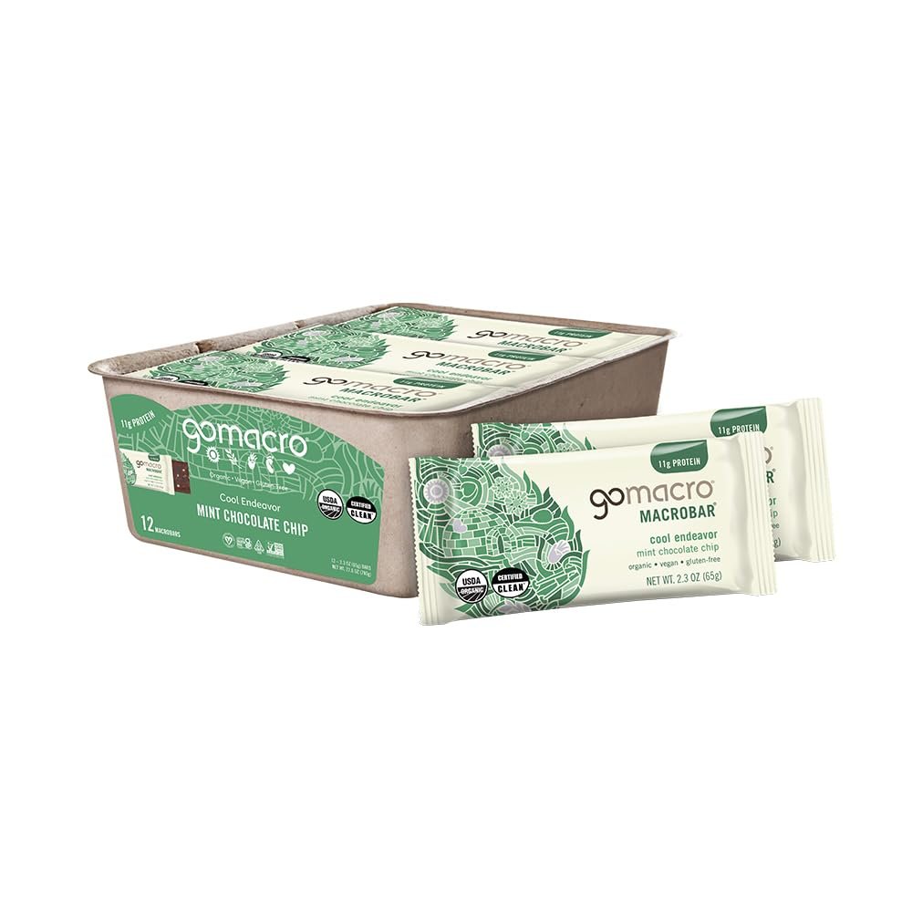 GoMacro MacroBar Organic Vegan Protein Bars – Organic & Vegan: Made with certified organic ingredients and – Image 1