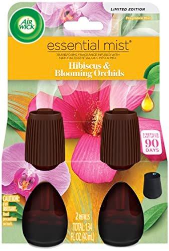 Air Wick Essential Mist Refill, 2 ct, Hibiscus & Blooming Orchids, Essential Oils Diffuser, Air Freshener, White, 1.34 Fl Oz - görsel 3