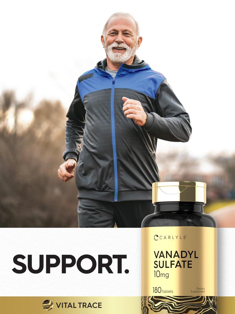 Carlyle Vanadyl Sulfate 10mg | 180 Tablet Capsules | with Chromium Picolinate | Vegetarian, Non-GMO, Gluten Free Supplement - görsel 1