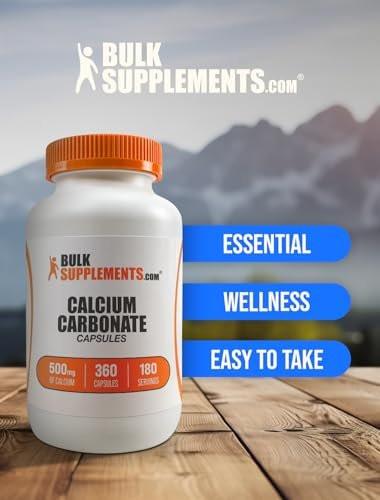 BulkSupplements.com Calcium Carbonate Capsules - Calcium Carbonate Supplement, 500mg per Serving, 360 Capsules - görsel 3