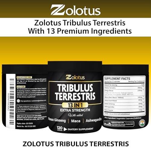 Zolotus 13in1 Tribulus Terrestris Capsules with Maca, Horny Goat Weed, Panax Ginseng, Saw Palmetto, Tongkat Ali, Shilajit & More - Energy, Stamina Supplement for Men & Women - 120 Counts - görsel 11