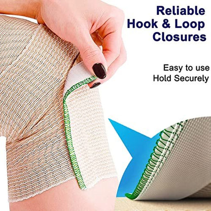 24 Pack Elastic Bandage Wrap 4” Bandage Wrap with Hook and Loop Closure on Both Ends Self Adhesive Bandage Wrap for Sports, Medical, and Injury Recovery