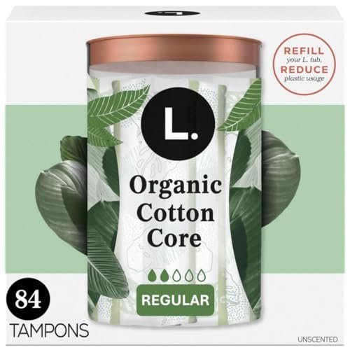 L. Cotton Tampons Regular Absorbency, 84 Count (2 Packs of 42) - Organic Cotton Core, No Synthetic Pesticides or Fragrances - görsel 7