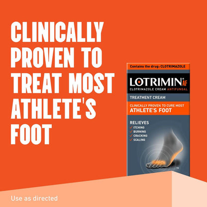 Lotrimin® AF Cream, Athlete's Foot 1% Clotrimazole Antifungal Cream Treatment, Clinically Proven Effective, 1.1 Ounce (New Look)