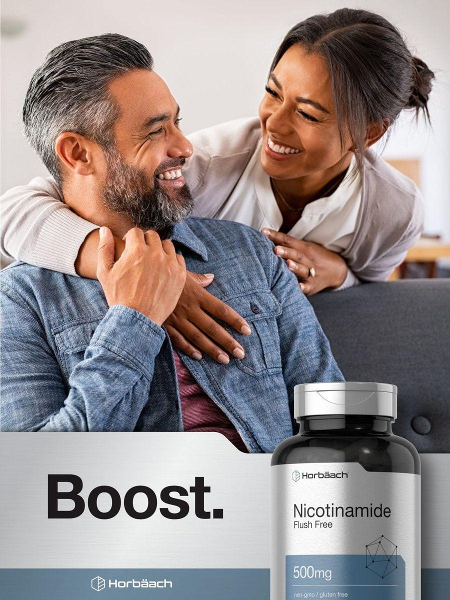 Horbäach Nicotinamide 500mg | 180 Capsules | Flush Free Dietary Supplement | Non-GMO and Gluten Free Vitamin - görsel 11