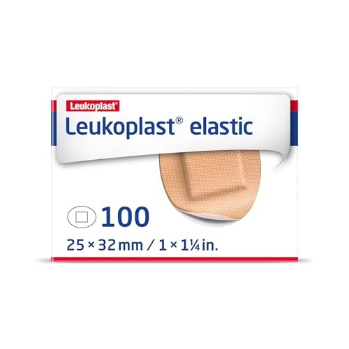 Leukoplast Elastic - Non-Sterile Wound Dressing Strips - Stretchable and Skin-Friendly, First-aid Plasters - Ideal for Fingers, Elbows, Knees and Wrists - Oval Spot, 1.25 in., Box of 100 - görsel 1
