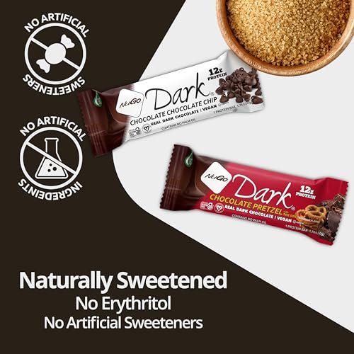 NuGo Dark Variety Box - Pretzel, Chocolate – Plant-Based Protein: Made from vegan protein sources, ideal for – Image 2