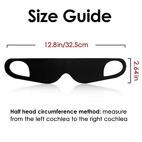 FRESHME Zero Pressure Sleep Mask - Lightweight Breathable Blockout Eye Mask for Sleeping with Ear Hanging Elastic Strap for All Sleep Positions Men Women Soft and Comfortable Black Eye Blinder Travel - görsel 3